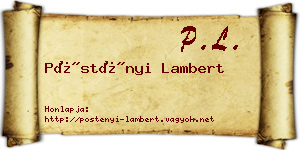Pöstényi Lambert névjegykártya